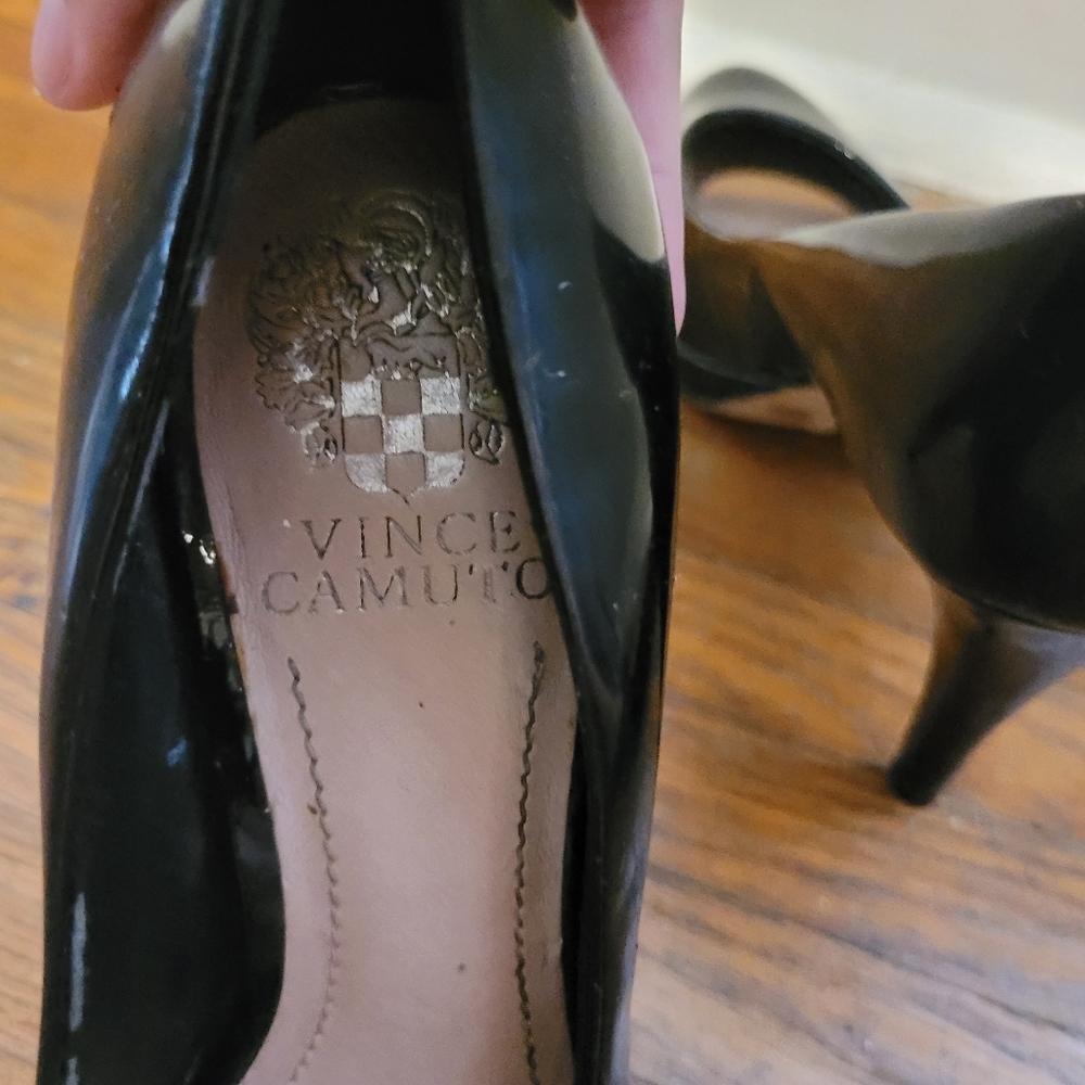 Vince Camuto Pump Women's Black Patent Leather Slip On Stiletto Heels - Picture 8 of 13